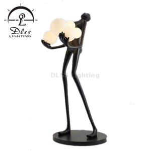 DLSS Project Lighting Big Receiption Floor Lamp Black Resin with Opal Glass Project Large Led Floor Light