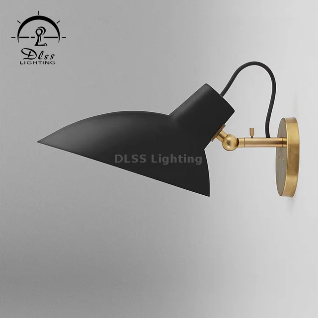 Swing Arm Bedroom Modern Black Hardwired Sconce Lighting Wall Lamp