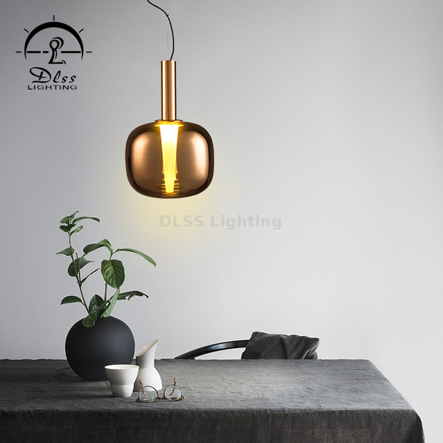 10349P Modern design nordic decorative hanging Iron glass lamp shade pendant led lights