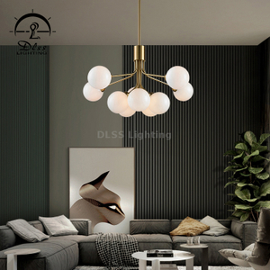 Cluster Bubble Glass Sphere Sputnik Pendant Light Glass Globe Chandelier Fixture 18-Light Flush Mount Ceiling Hanging Lighting