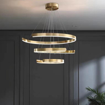 9979P Modern Brass LED Round Home Decor Pendant Lamp Chandelier Light