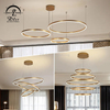 6301P Style Simple Golden Color Circle Rings LED Lights For Home Indoor Hanging Modern Chandeliers Lamp