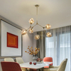 Modern Black Pendant Light Glass Chandelier Hanging Flush Mount (3 Heads-Smoky)