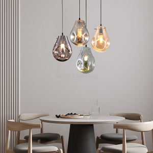 1-Light Pendant Light, Handcrafted Art Glass Hanging Light 
