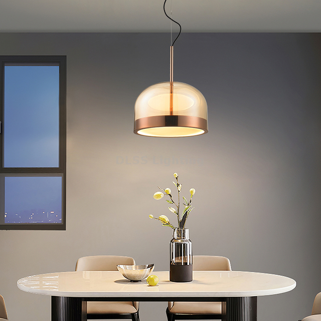 New Pendant Lamp Fashion Bedroom Glass Lamp Shade Metal Modern Led Pendant Lighting