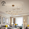 Style Simple Golden Color Circle Rings LED Lights For Home Indoor Hanging Modern Chandeliers Lamp