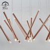 10587P Modern Metal Home Decoration Indoor Living Water Pipe Tube Led Pendent Lamp Chandeliers Lights