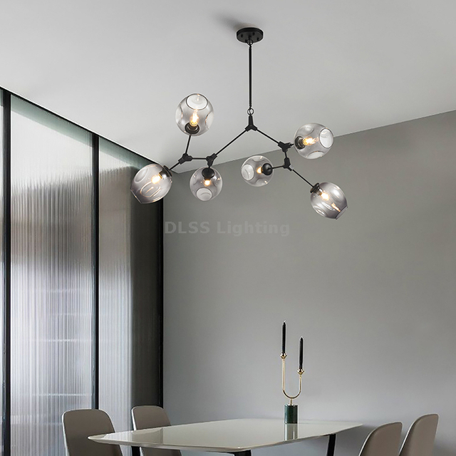 Modern Style Clear Glass Ball Chandelier Restaurant Decoration Chandelier Lighting