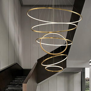 10112P Hotel Nordic Light Designs Pendent Lighting Gold Iron Acrylic Modern Chandelier