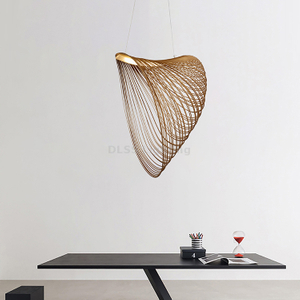 Art Pendant Lamp Laser Cut Wood Designer Pendant Lamp Flat Packed Pendant Lamp