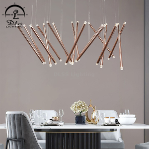 Modern LED Chandelier 17-Light Pendant Lighting Silver/Copper/Gold Bar Chandelier Kitchen Island Light