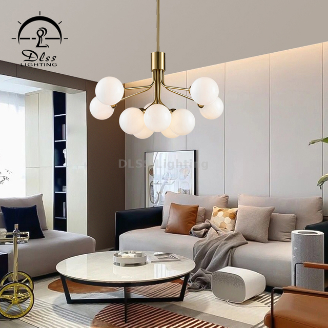 10564P Modern Chandeliers Lamp Night Club Indoor Fixtures Brass Living Room Home Decor Led Chandelier Pendant Light