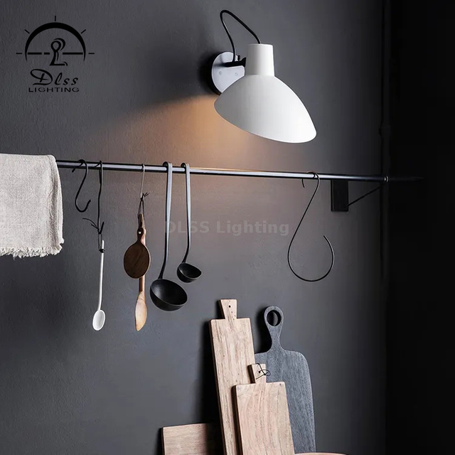 Designer 2 Heads Modern Wall Sconces Industrial Wall Lamps with Black Shade