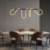 Home Decor Pendant Lamp Bedroom Room Decoration Soft Line Lamp Gold Modern Led Chandelier Lighting