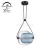 Glass Pendant Light with Blue Glass Pendant Lamp Shade,LED Hanging Lamp