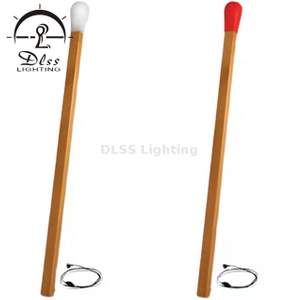 Interior Design Wood Matchstick Floor Lamp with White/Red/Yellow PVC shade