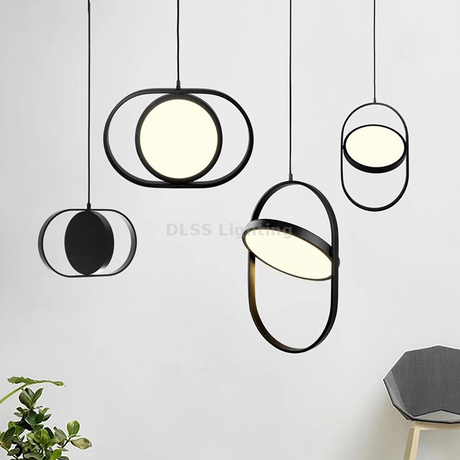 Hotel Chandelier Home Decor Black Hanging Living Room Nordic Kitchen Lighting Pendant Light Modern Pendant Lamp
