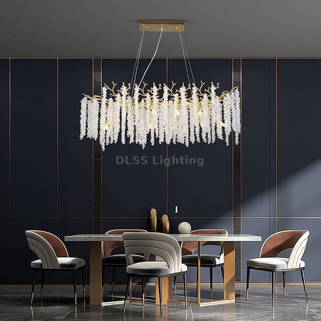 Nordic Style Chandelier Hotel Decorative Led Pendant Lamp Bedroom Indoor Home Living Room Modern Crystal Chandelier