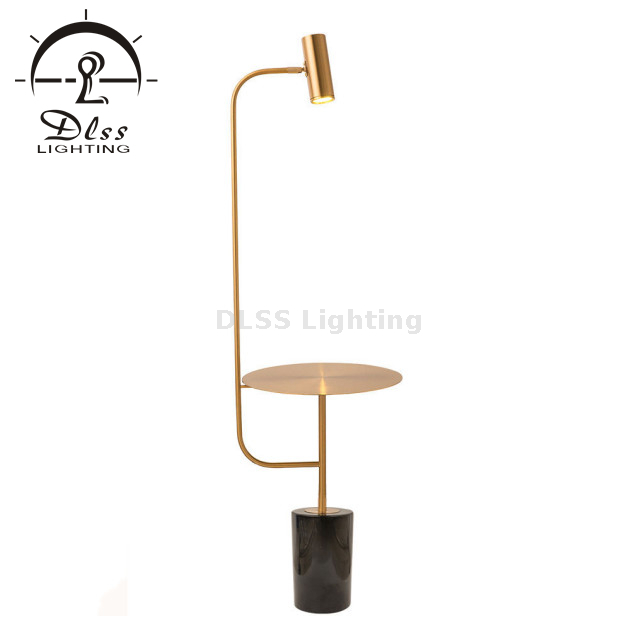 Leading Lighting Company Luminaires Marble Base LED Floor Lamp, with Adjustable Head