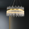 Simple Style Luxury Metal Glass Chandelier Lights for Home Decor Glass Round Circle Modern Led Pendant Lamp
