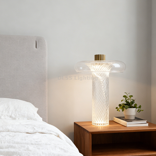 European Style Bedroom Decorative Table Lamp Glass E27 Bedside Table Lamp
