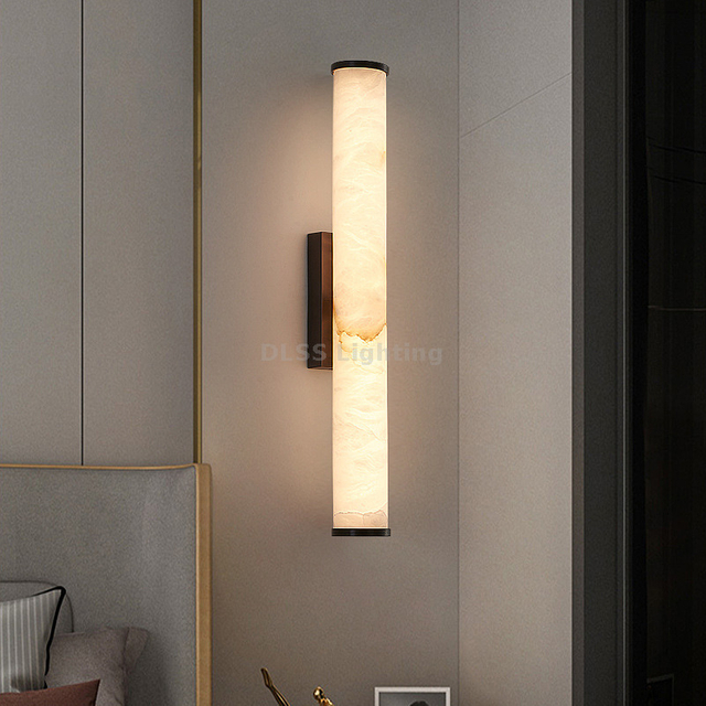 Modern Style Round Marble Decorative Wall Lamps for Home Decor Led Lighting Bedroom Living Room Wall Lighting