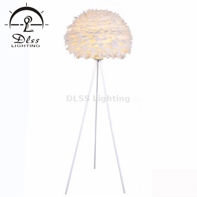 Inspiration on Lighting Design White, Grey Feather Tripod Table Lamp Floor Lamp 9812