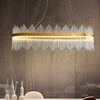 Simple Style Luxury Metal Glass Chandelier Lights for Home Decor Glass Round Circle Modern Led Pendant Lamp