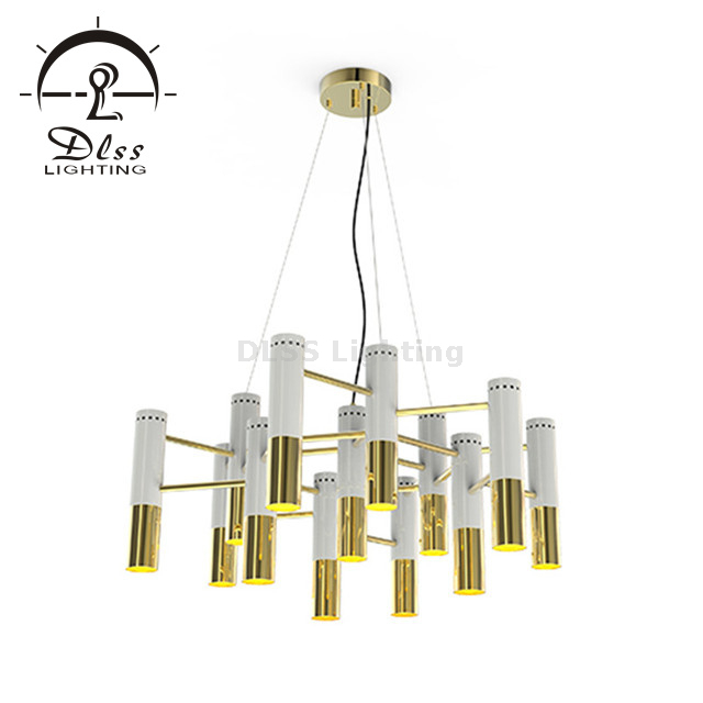 Luxury Chandelier White Silver with E14 Lamp Holder Modern Chandelier