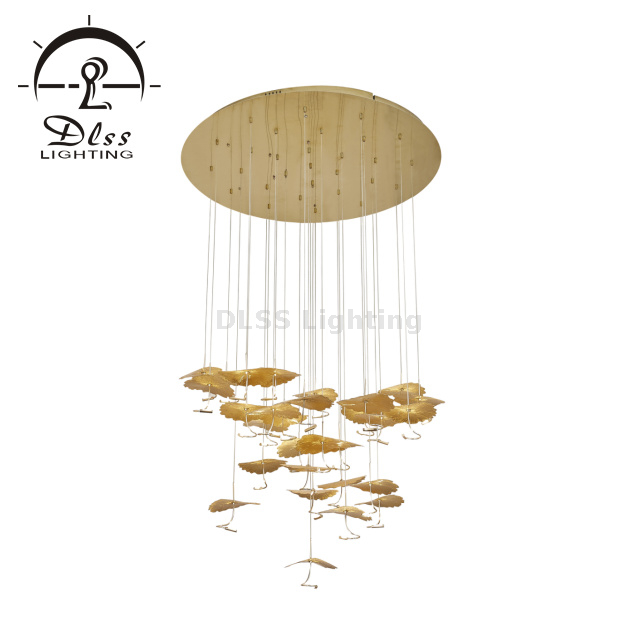 Gold Leaves Mini Pendant Lamp Customization Available for Project
