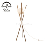 Tripod Floor Lamp Wood Standing Lamp Leather Shade E27 Included Modern Floor lamp