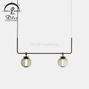 Restaurant Lamp Two Glass Shade E27 Pendant Lamp 10082