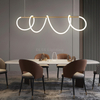 Home Decor Pendant Lamp Bedroom Room Decoration Soft Line Lamp Gold Modern Led Chandelier Lighting