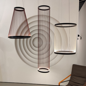 Home Decor Pendant Lamp Hotel Lobby Decoration Soft Line Lamp Gold Modern Led Chandelier Lighting