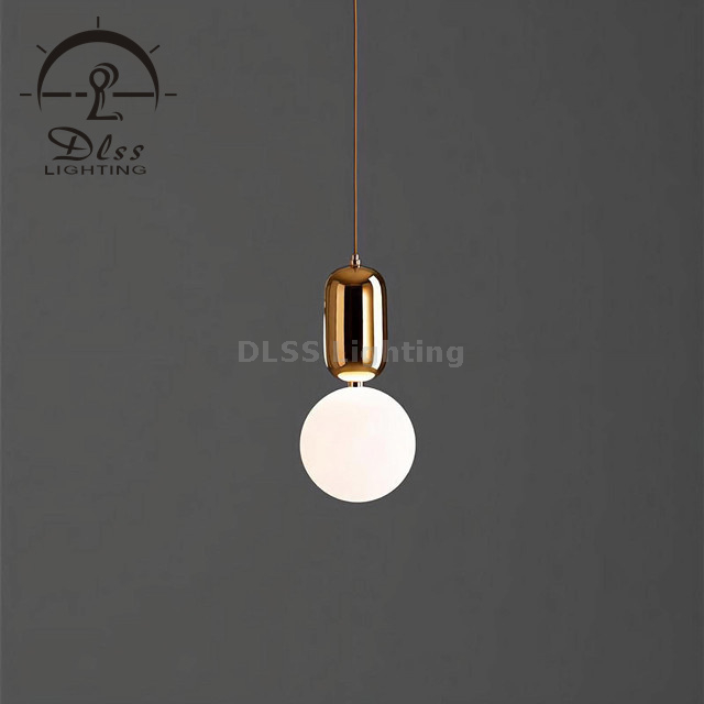Shinning Gold with White Glass Modern Lighting, Indoor Euro Pendant Lights