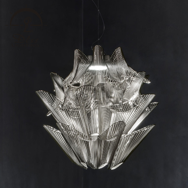 Silver Metal Wire Cage Pendant Lamp LED 12W Warm White Designer Lighting