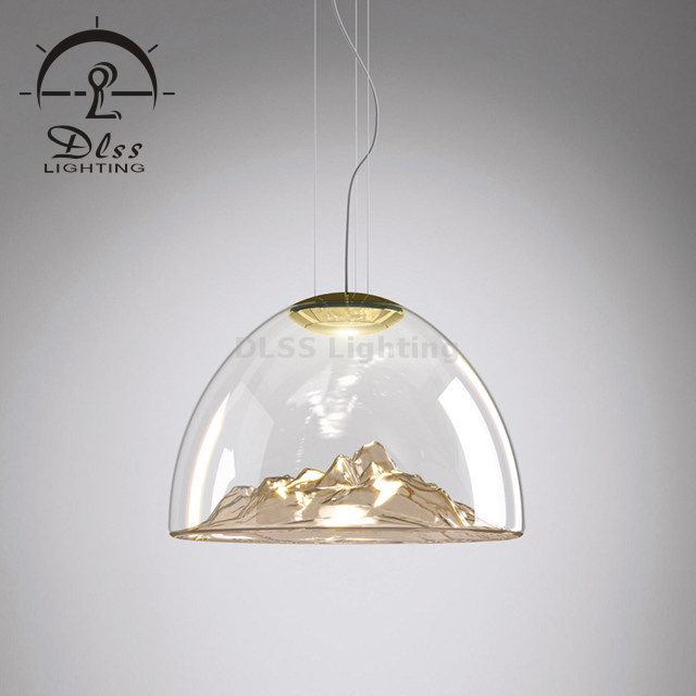 Wholesale Modern Big Glass Pendant Light, Hanging Farmhouse Ceiling Fixture, Gold View Clear Glass Shade Pendant Lamp