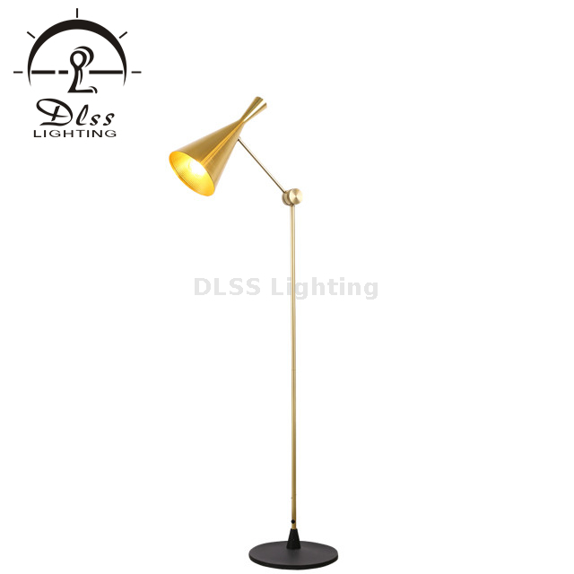 Floor Lamp, E27 Gold Lamp Shade Adjustable Standing Lamp