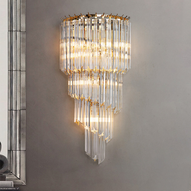 Wholesale European Wall Lighting Hotel Bedside Interior Sconce Light Living Room Home Decor Crystal Modern Wall Lamps