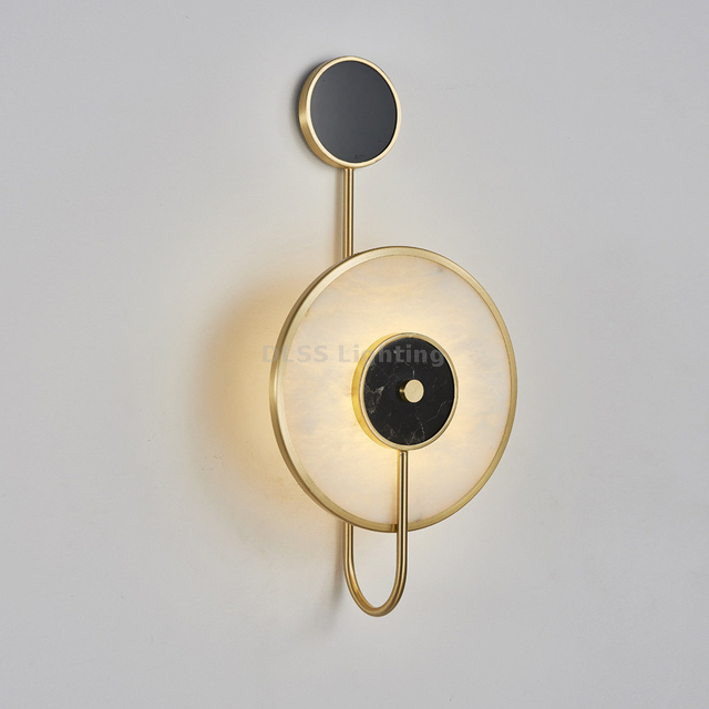 Modern Round Marble Hotel Decoration Wall Lamps Home Decor Led Lighting Bedroom Living Room Led Wall Lamp