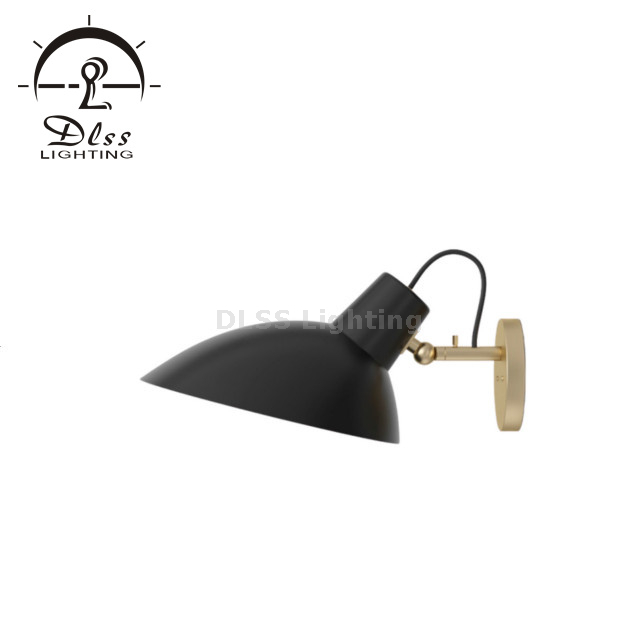 Swing Arm Bedroom Modern Black Hardwired Sconce Lighting Wall Lamp