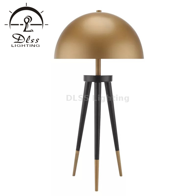 9313T Modern Desk Light Tripod Gold Dome Shade Table Lamp