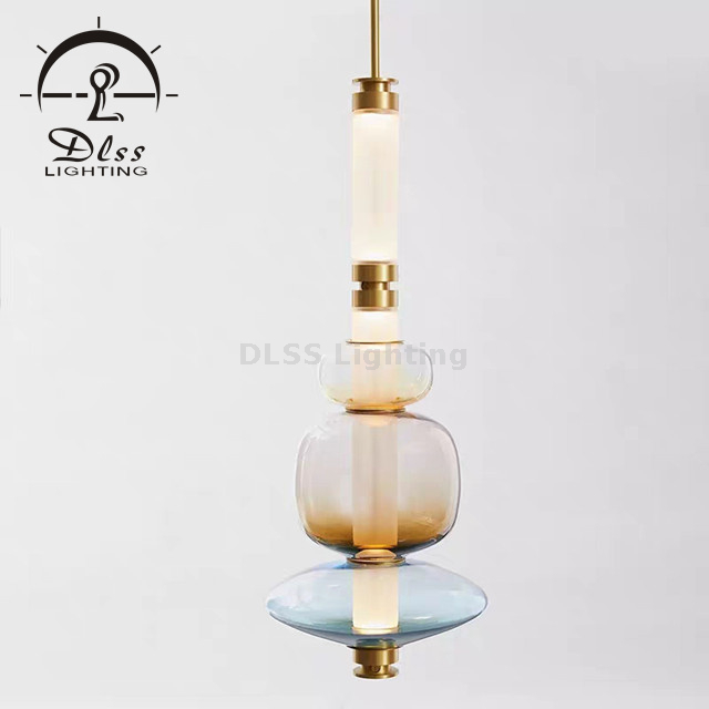 10582P Art Glass Shade LED Lights Ceiling Lamp Colorful Balloon Hanging Pendant Light