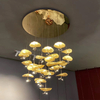 Modern Lighting Manufacturer Gold Leaves Flush Mount Light For Villa Living Foyer High Ceiling Large Led Chandeliers
