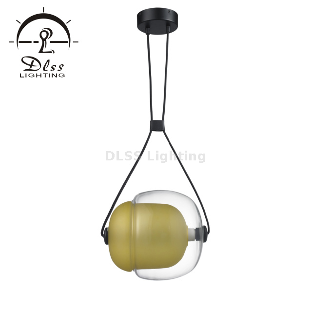 GLOBAL Modern Minimalist Style Pendant Light, Creative Art Glass Pendant Lamp, LED Hanging Lamp