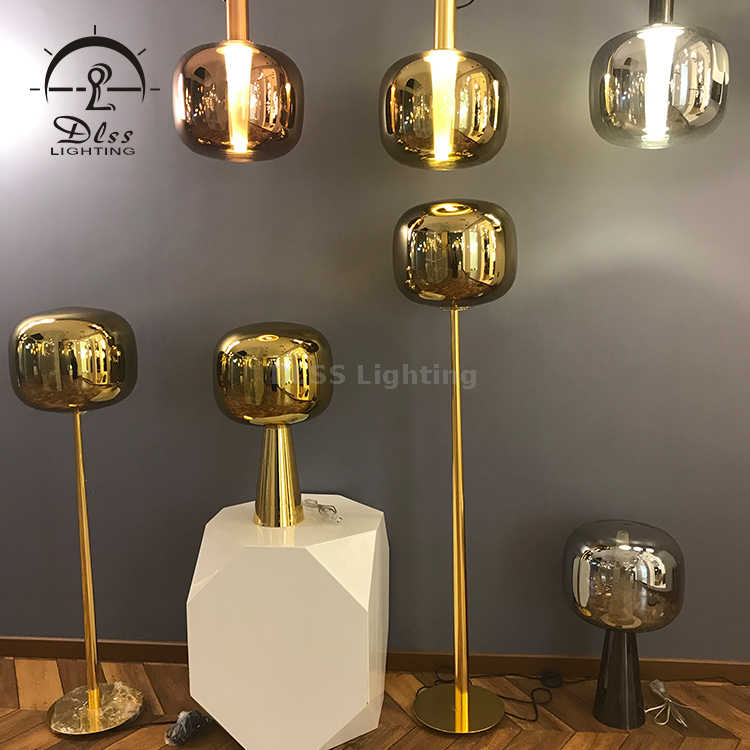Lampadare DLSS Modern Lighting Gold/Silver/Copper Glass LED Pendant Lamp