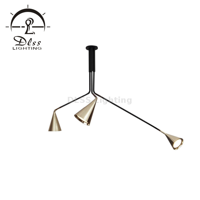 Warehouse Black+ Gold 3-Light Abstract & Metal Branched Chandelier