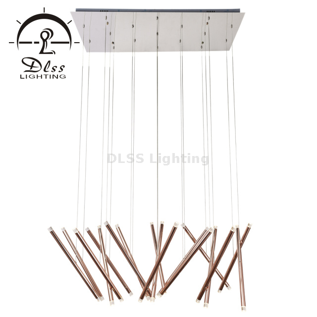 Modern LED Chandelier 17-Light Pendant Lighting Silver/Copper/Gold Bar Chandelier Kitchen Island Light