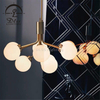 Cluster Bubble Glass Sphere Sputnik Pendant Light Glass Globe Chandelier Fixture 18-Light Flush Mount Ceiling Hanging Lighting