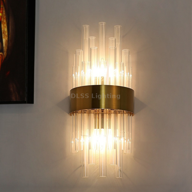 Wholesale Contemporary Style Led Wall Lights for Hotel Indoor Living Room Decor Glass Design Modern Wall Lamp